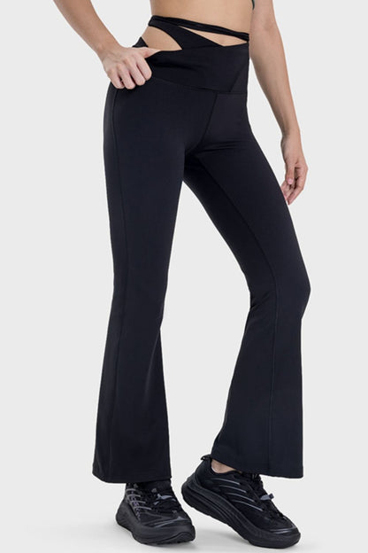 Tied Mid-Rise Waist Active Pants-Angel Casuals