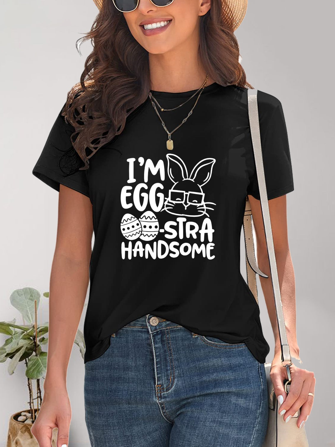 Graphic Round Neck Short Sleeve T-Shirt-Angel Casuals