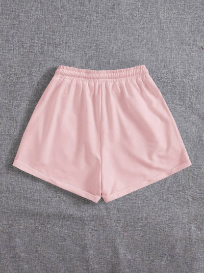 Drawstring Pocketed Elastic Waist Shorts-Angel Casuals