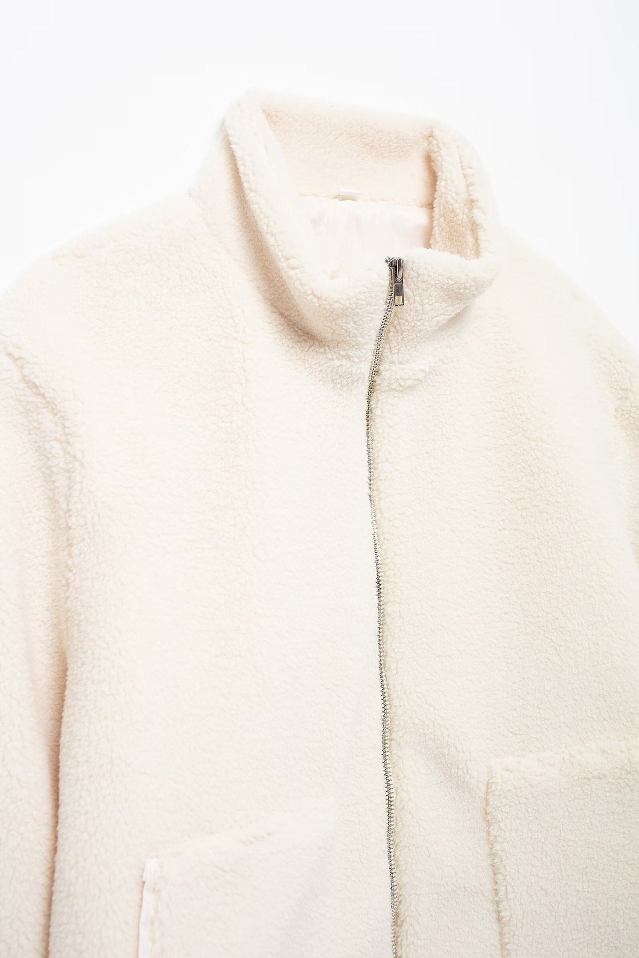 Turtleneck Zip Up Long Sleeve Plush Jacket-Angel Casuals
