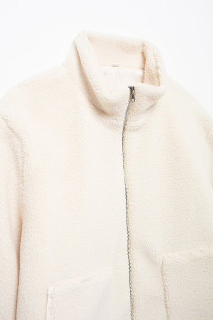 Turtleneck Zip Up Long Sleeve Plush Jacket-Angel Casuals