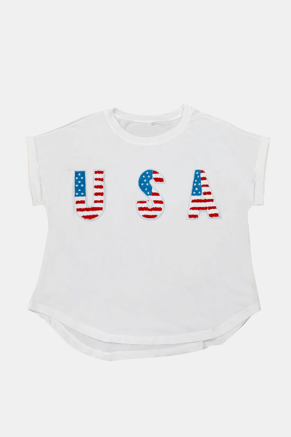 USA Round Neck Short Sleeve T-Shirt-Angel Casuals