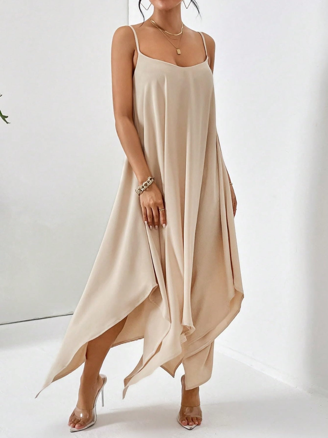 Scoop Neck Midi Cami Dress-Angel Casuals