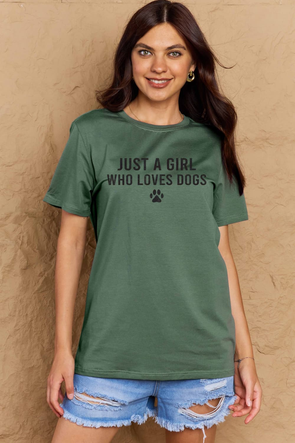 Simply Love Full Size Dog Paw Graphic Cotton T-Shirt-Angel Casuals