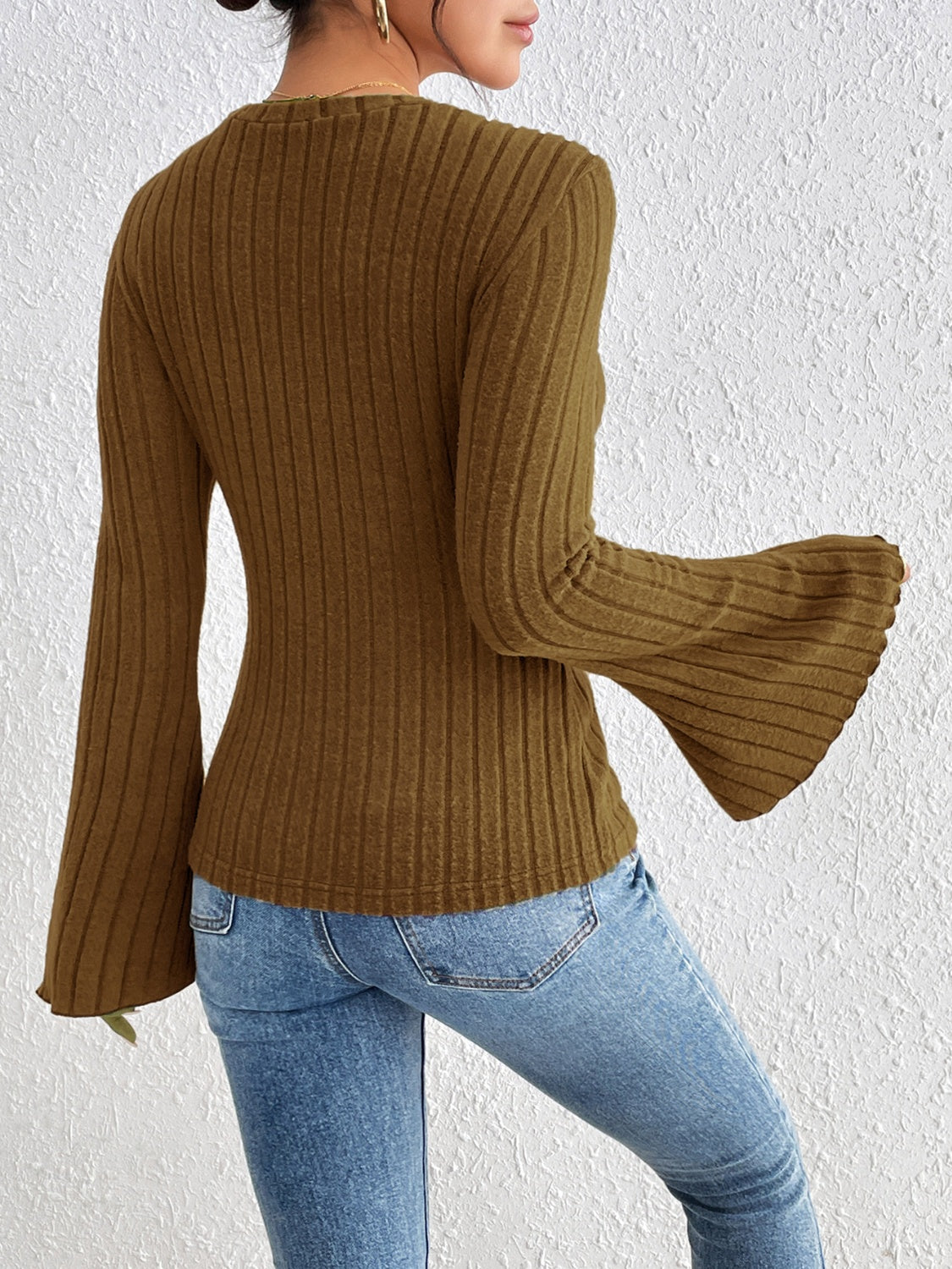Honey Round Neck Flare Sleeve T-Shirt-Angel Casuals