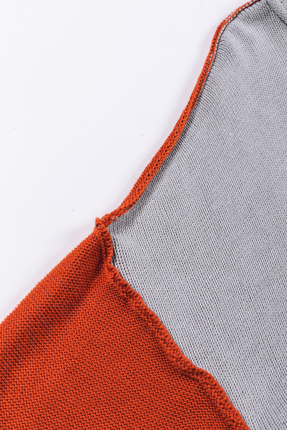 Contrast Round Neck Dropped Shoulder Sweater-Angel Casuals