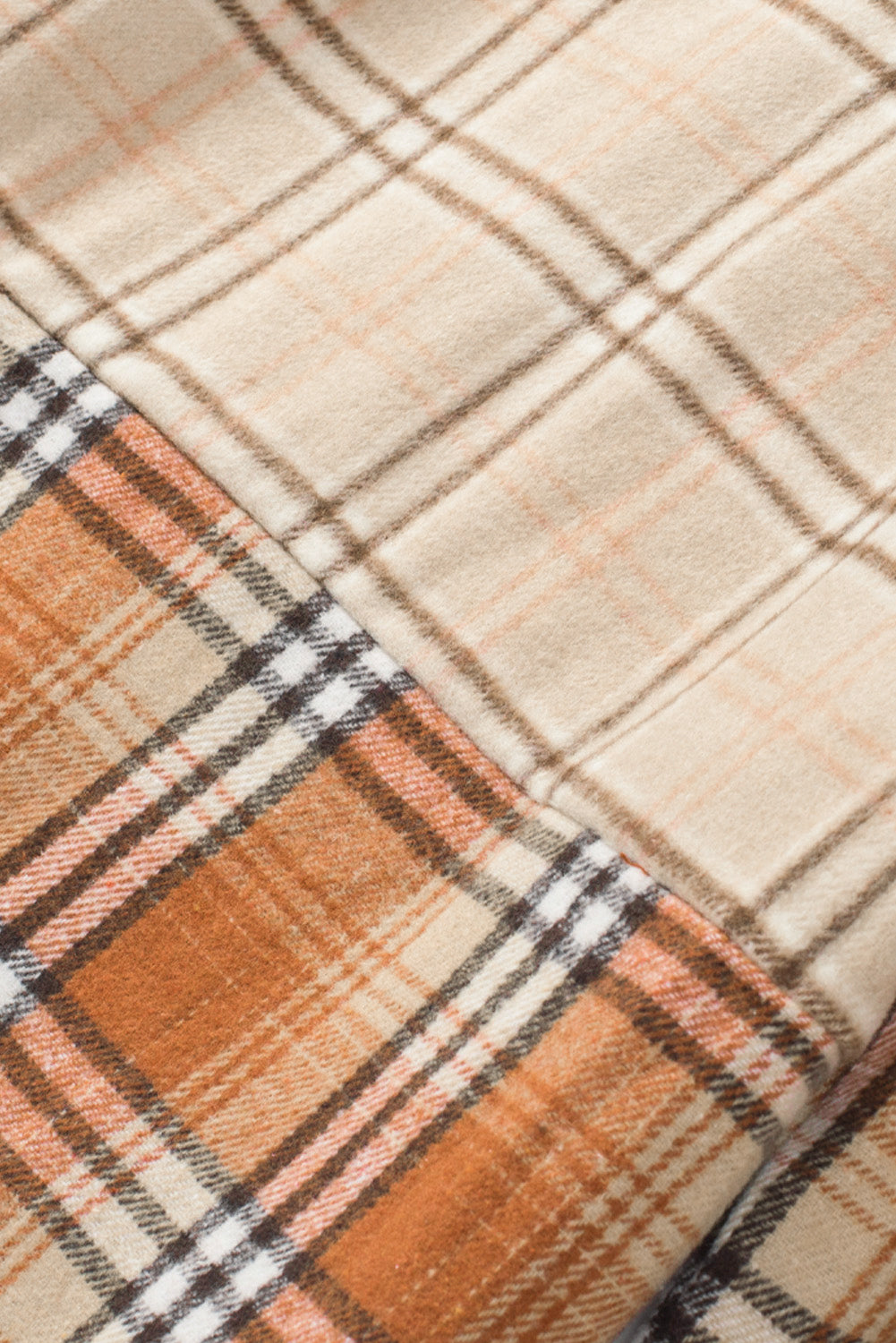 Plaid Button Up Long Sleeve Shacket-Angel Casuals
