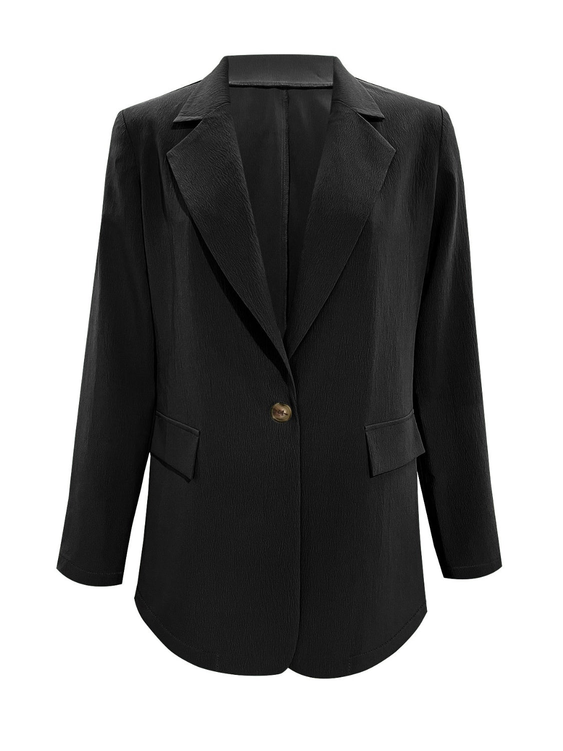 Lapel Collar Long Sleeve Blazer-Angel Casuals