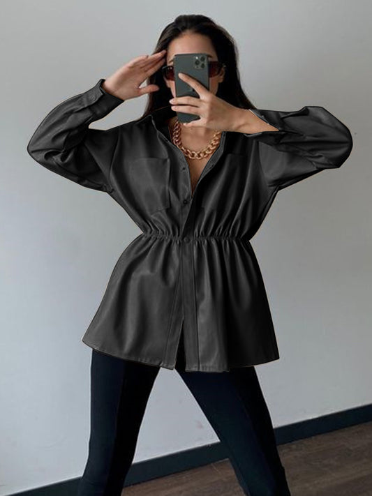 Snap Down Collared Jacket-Angel Casuals