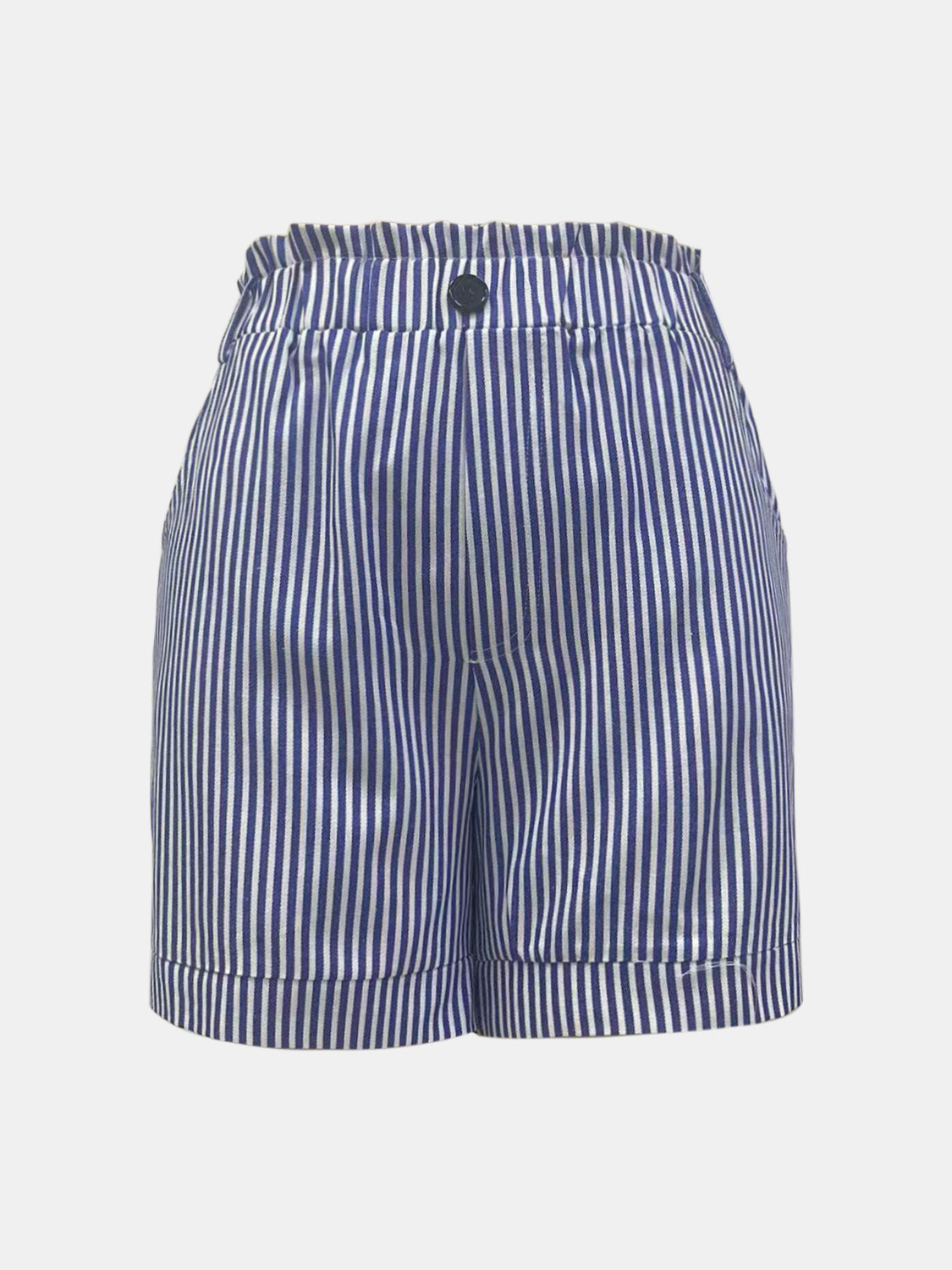 Full Size High Waist Striped Shorts-Angel Casuals