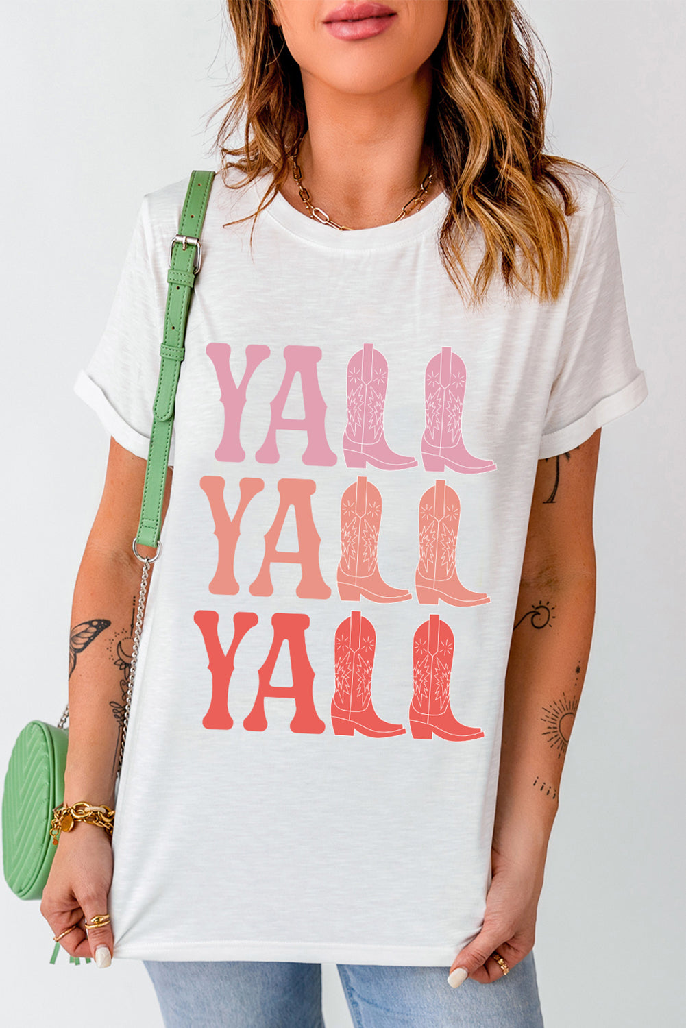 Letter Graphic Round Neck Short Sleeve T-Shirt-Angel Casuals