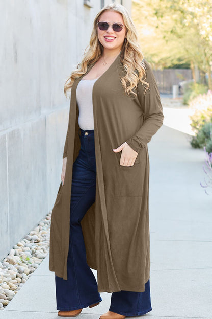 Basic Bae Full Size Open Front Long Sleeve Cover Up-Angel Casuals