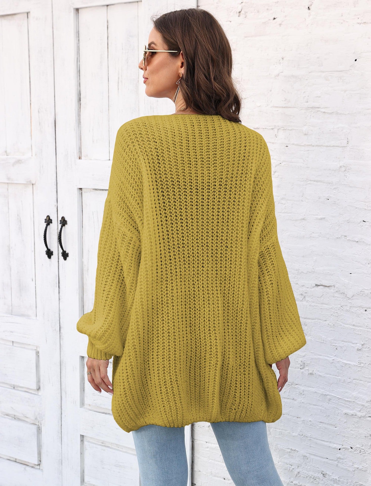 Open Front Long Sleeve Cardigan-Angel Casuals