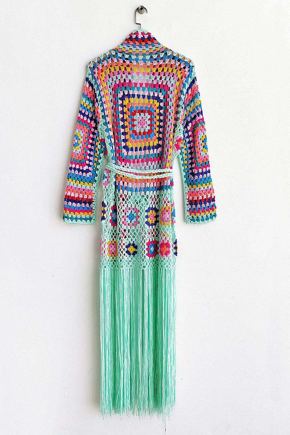 Fringe Tied Long Sleeve Cardigan-Angel Casuals