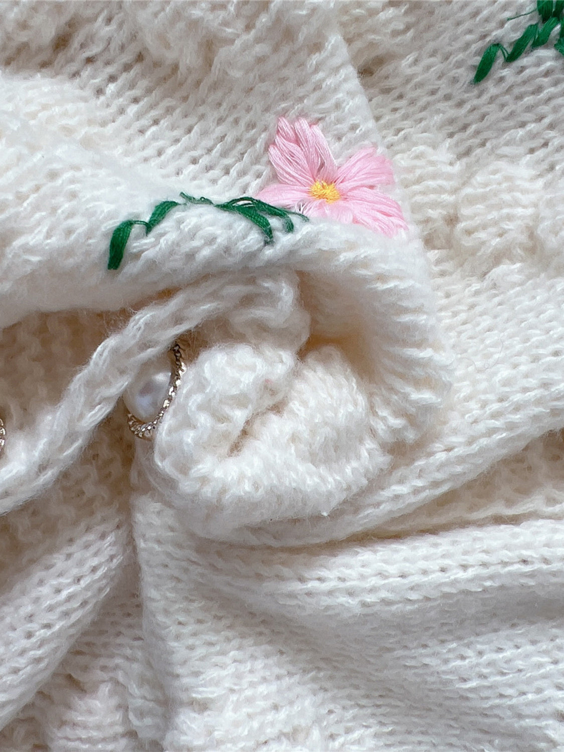 Floral Button Up Round Neck Long Sleeve Cardigan-Angel Casuals