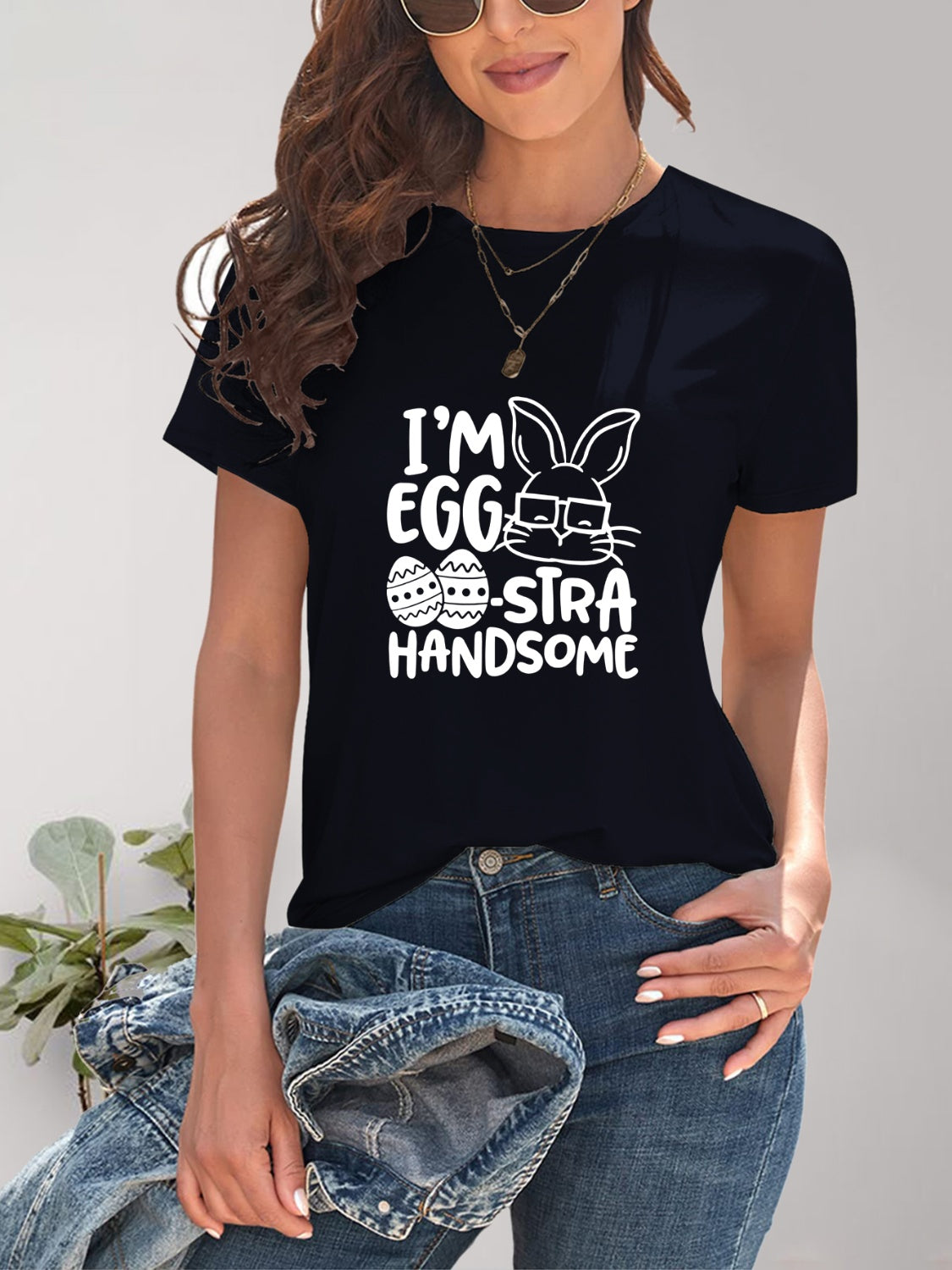 Graphic Round Neck Short Sleeve T-Shirt-Angel Casuals
