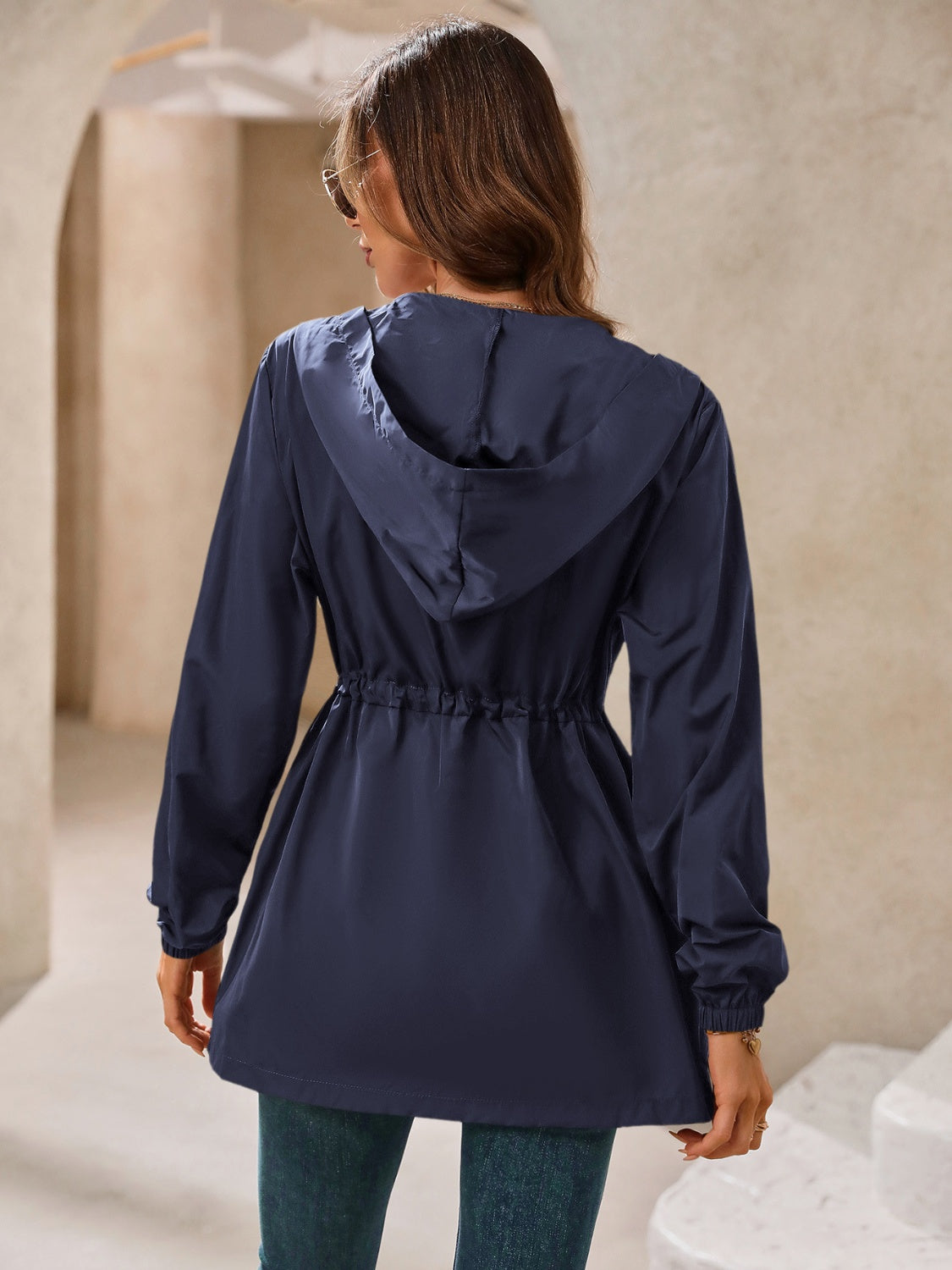 Ivy Lane Outdoor Waterproof Long Sleeve Hooded Windbreaker-Angel Casuals