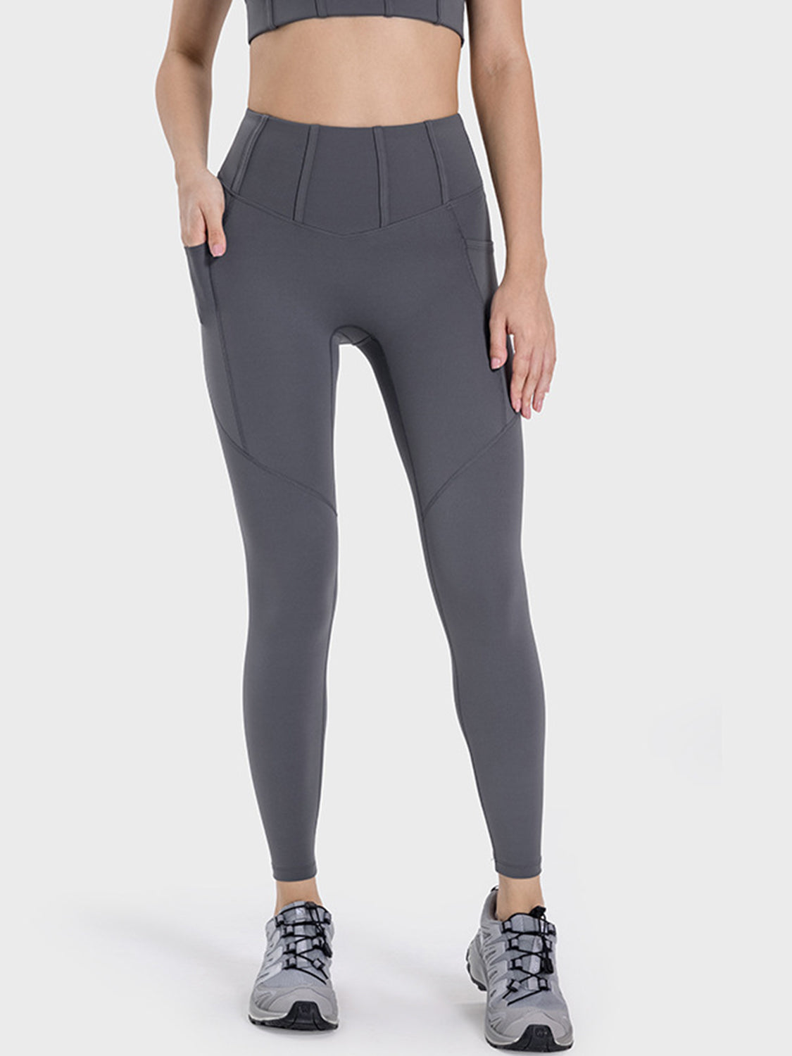 Pocketed High Waist Active Leggings-Angel Casuals