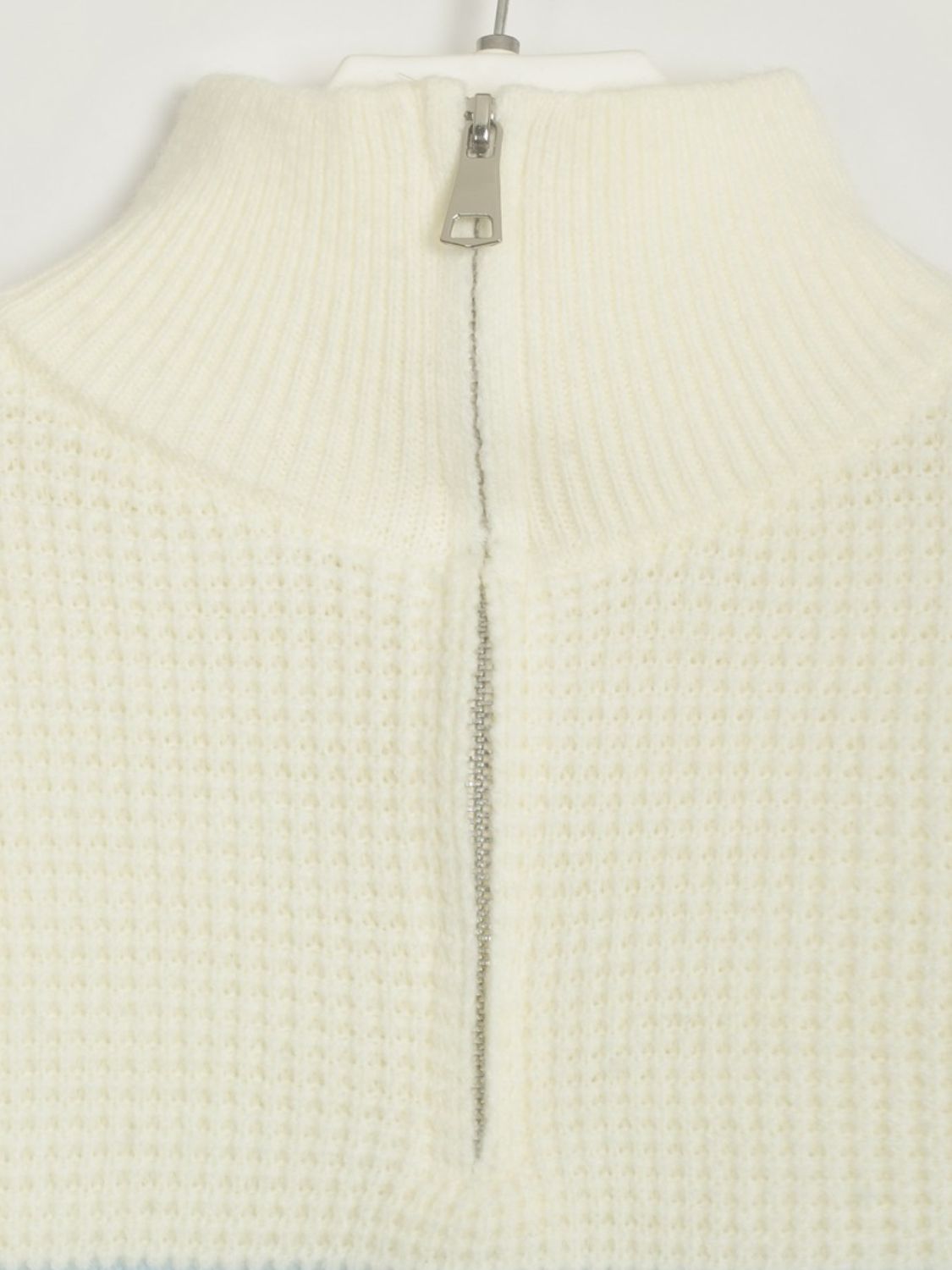 Striped Half Zip Long Sleeve Sweater-Angel Casuals