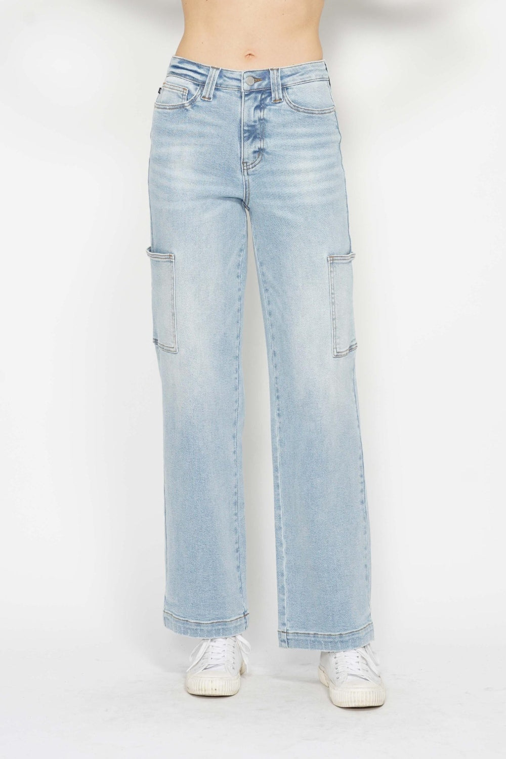 Judy Blue Full Size High Waist Straight Cargo Jeans-Angel Casuals