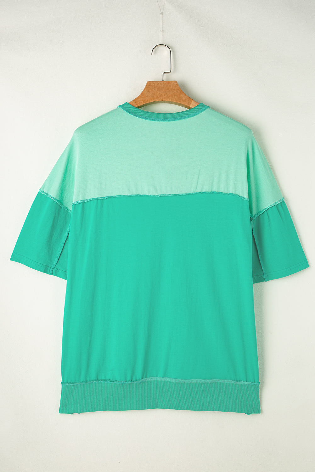 High-Low Round Neck Half Sleeve T-Shirt-Angel Casuals