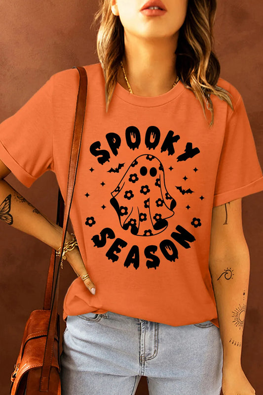 Graphic Round Neck Short Sleeve T-Shirt-Angel Casuals