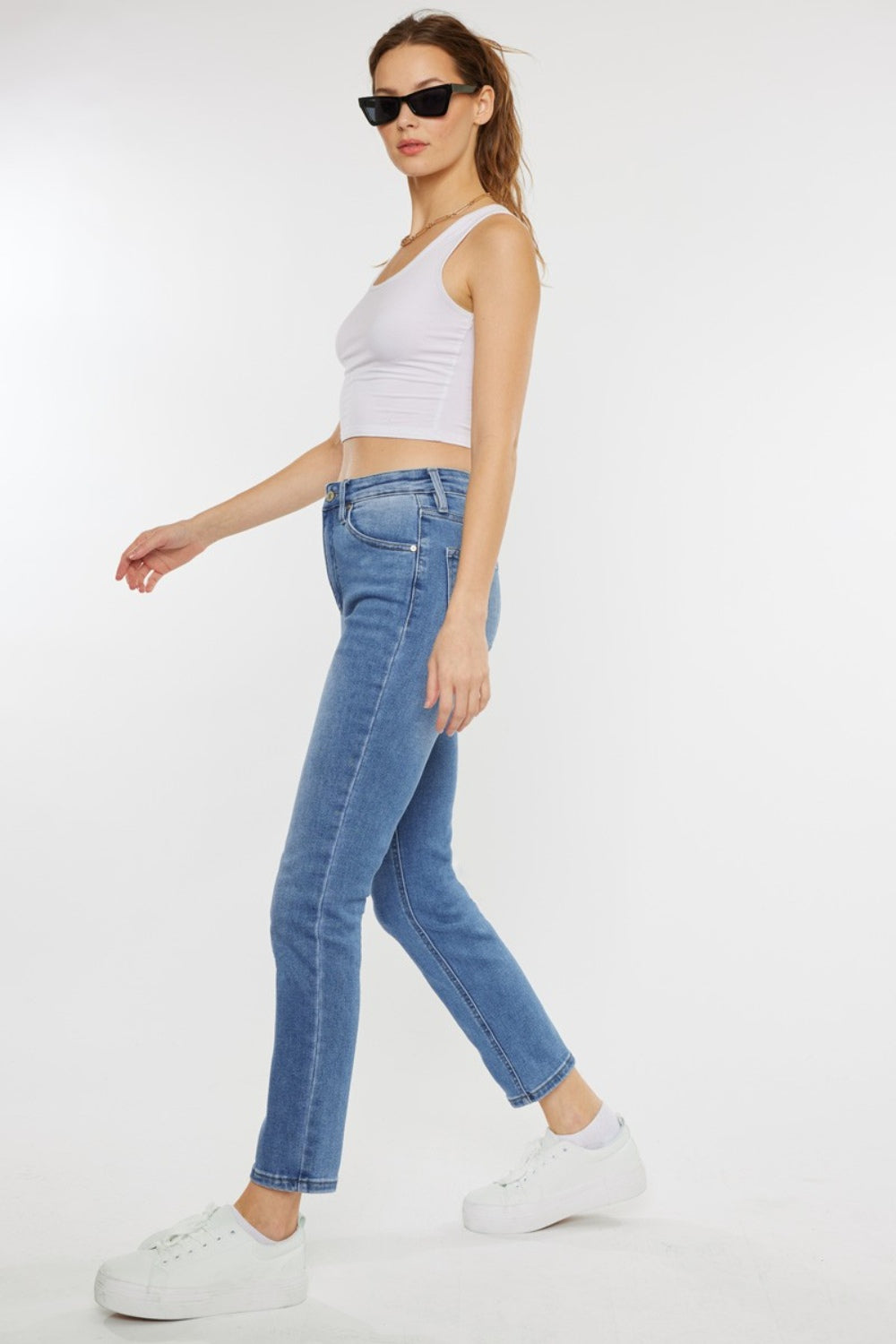 Kancan Full Size Cat's Whiskers High Waist Jeans-Angel Casuals