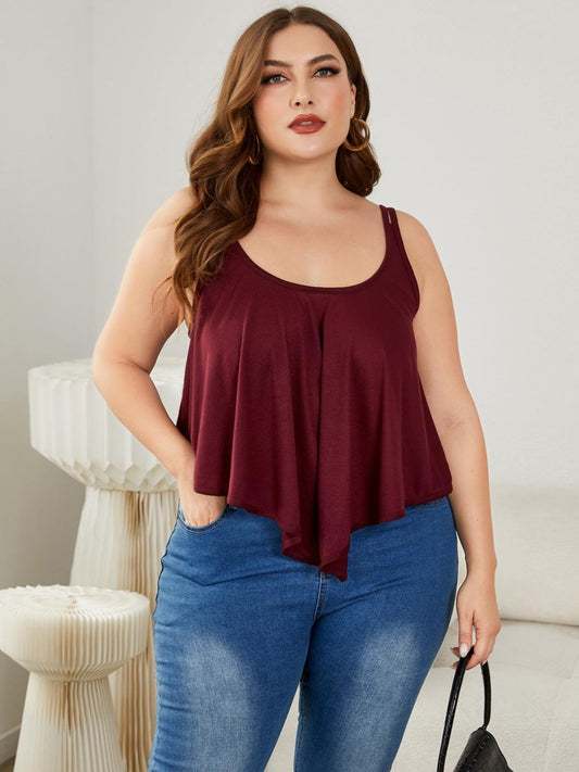 Plus Size Double-Strap Scoop Neck Cami-Angel Casuals