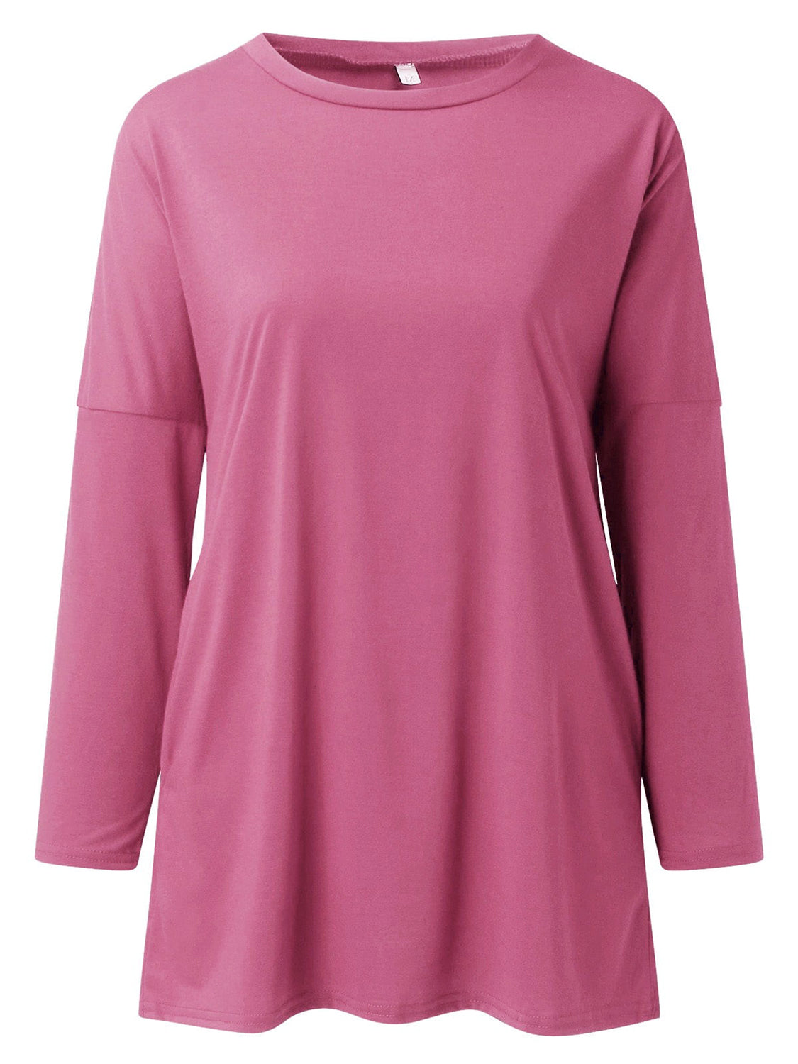Full Size Round Neck Long Sleeve T-Shirt-Angel Casuals
