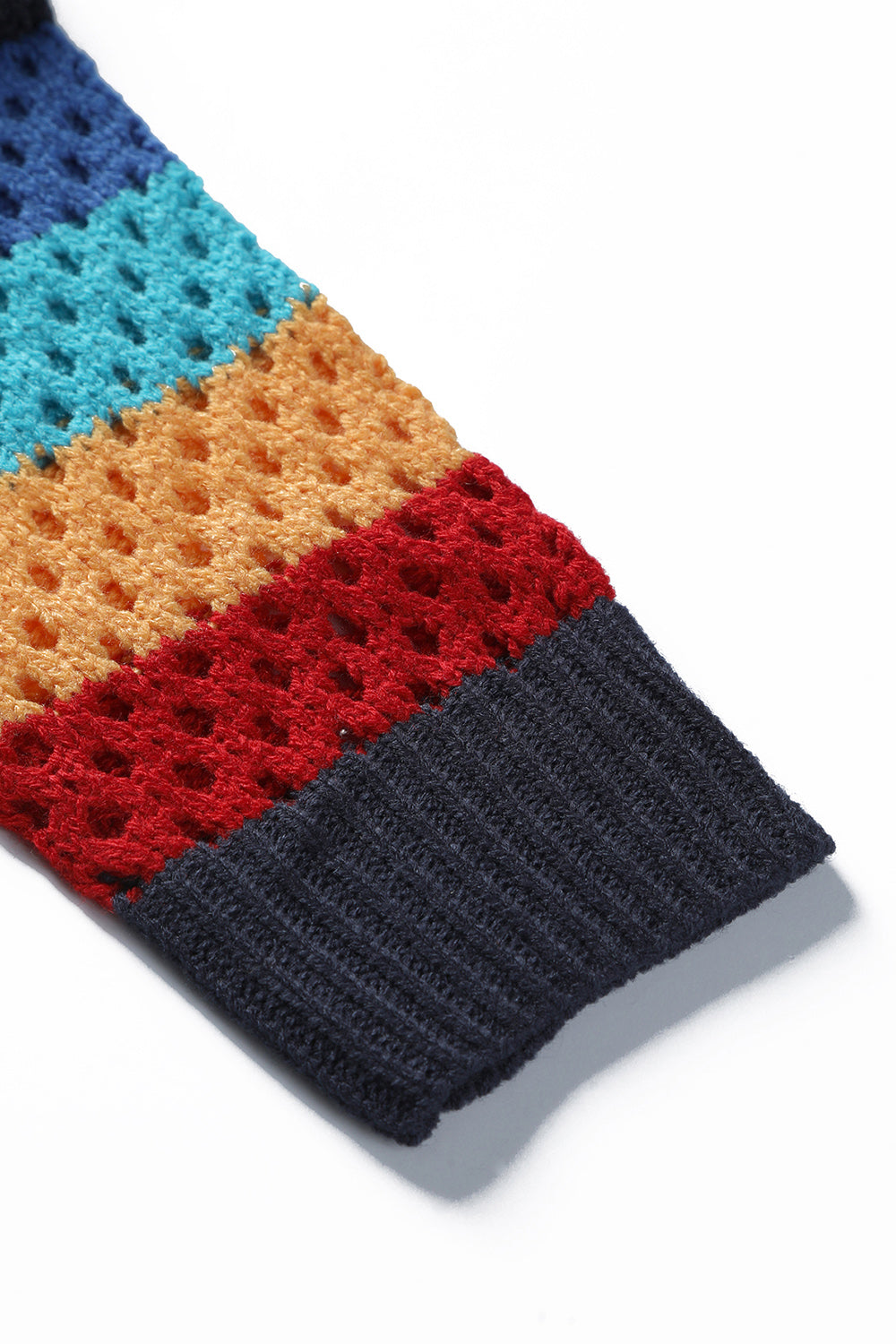 Openwork Color Block Tied Cardigan-Angel Casuals