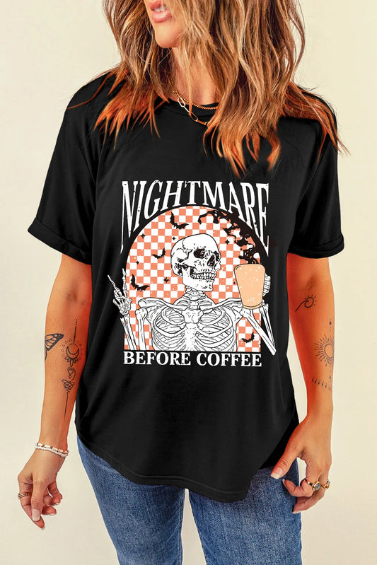 Graphic Round Neck Short Sleeve T-Shirt-Angel Casuals