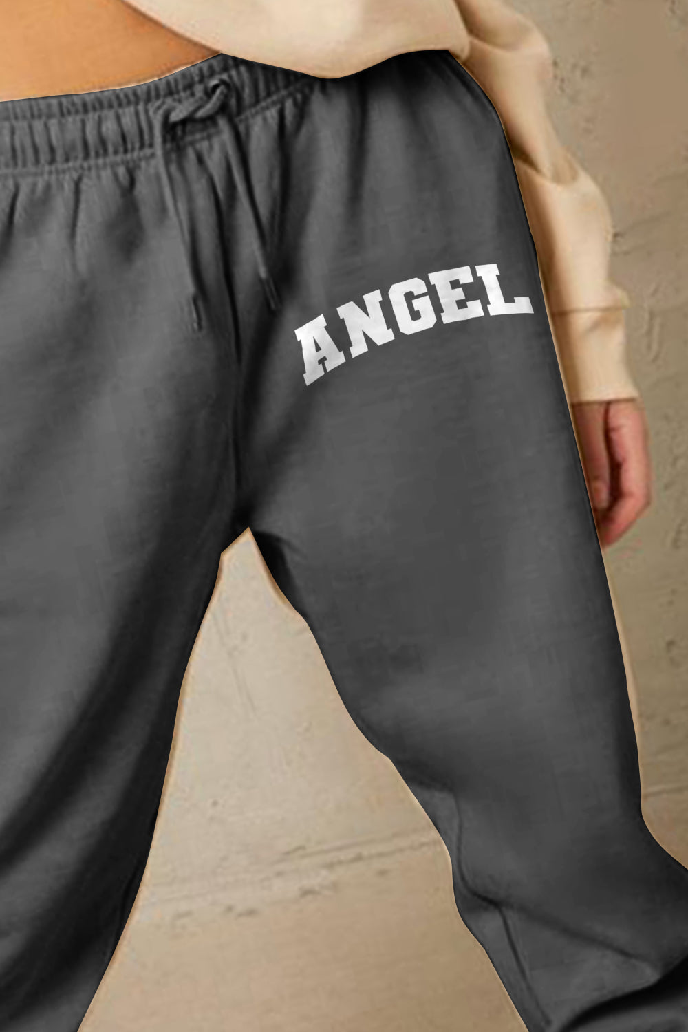 Simply Love Simply Love Full Size Drawstring Angel Graphic Long Sweatpants-Angel Casuals