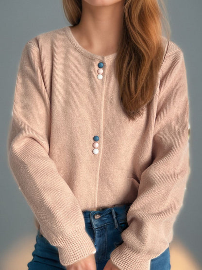 Button Down Long Sleeve Cardigan with Pockets-Angel Casuals