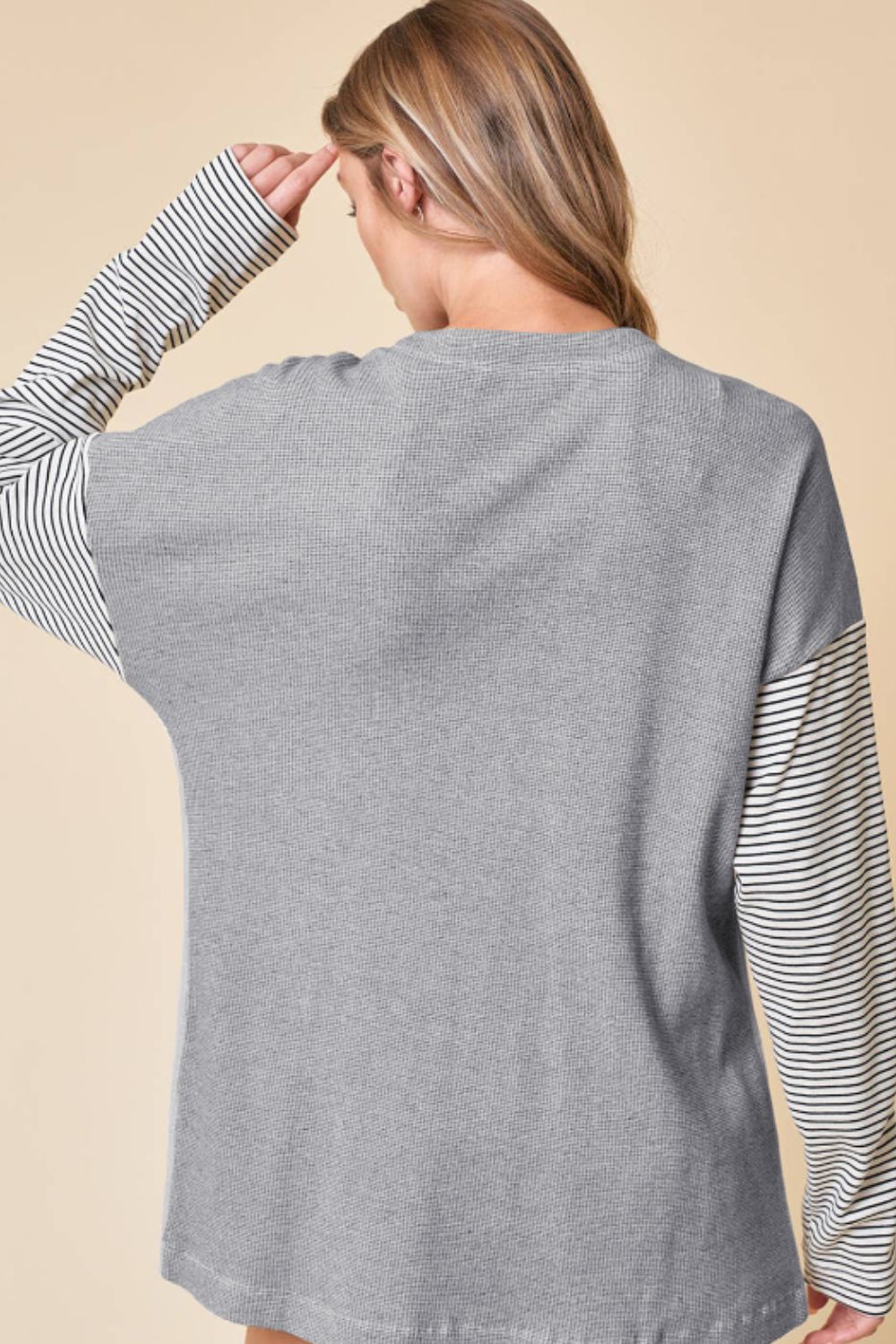 Open Front Long Sleeve Striped Cardigan with Pockets-Angel Casuals