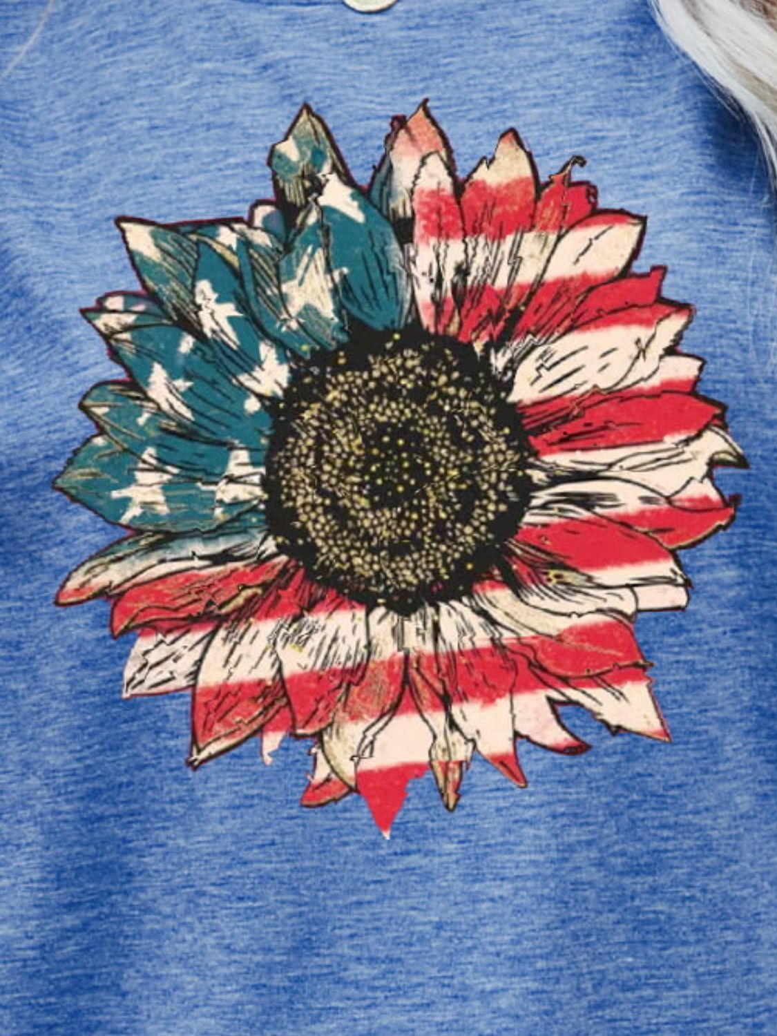 US Flag Flower Graphic Tee-Angel Casuals