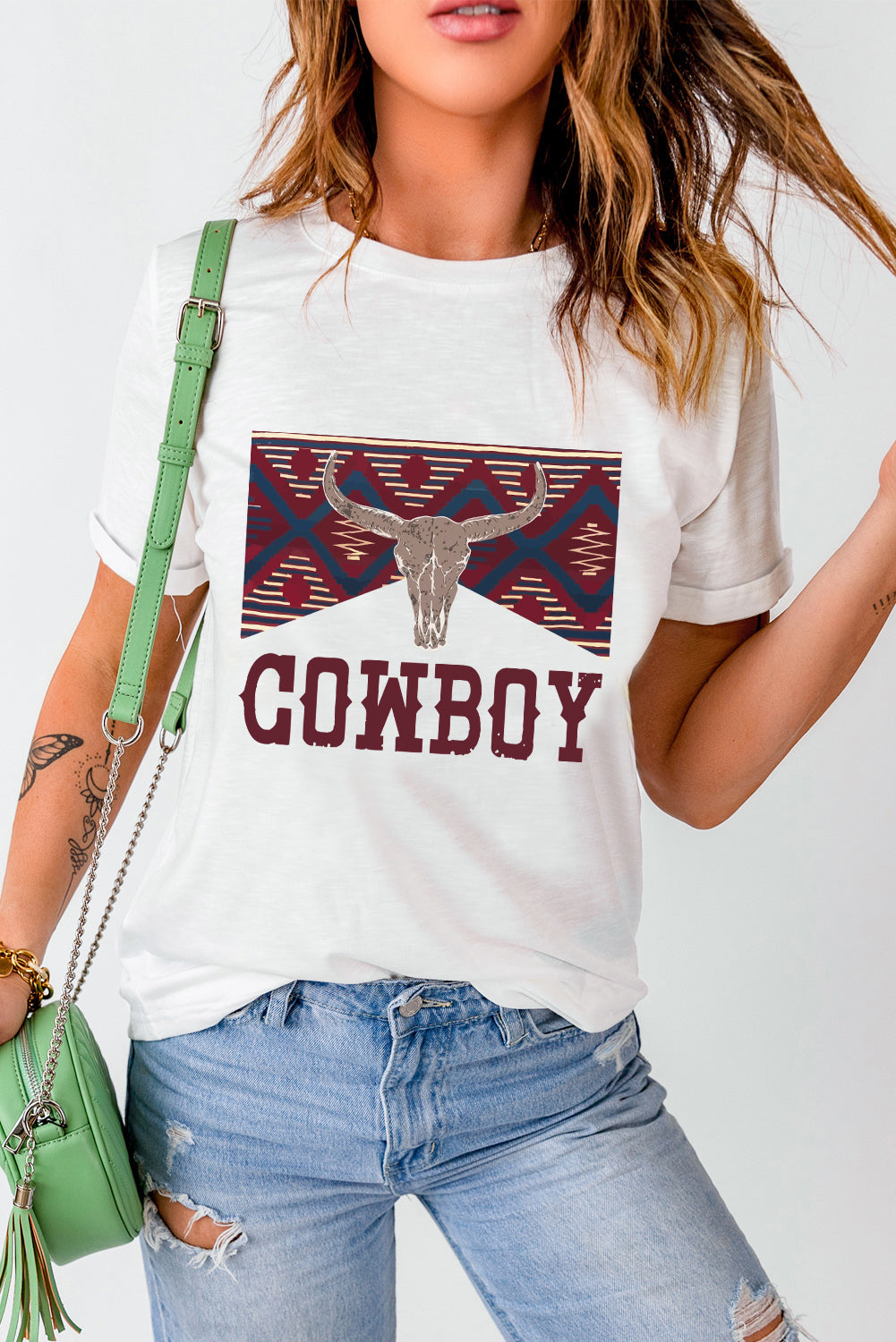 Graphic Round Neck Short Sleeve T-Shirt-Angel Casuals