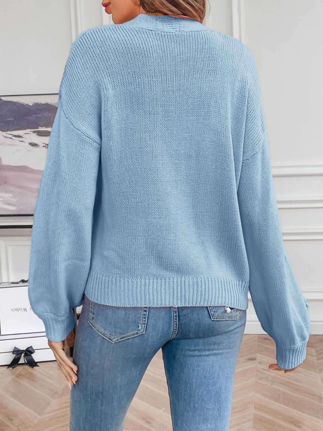 Floral Long Sleeve Open Front Cardigan-Angel Casuals