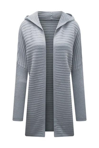 Open Front Longline Hooded Cardigan-Angel Casuals
