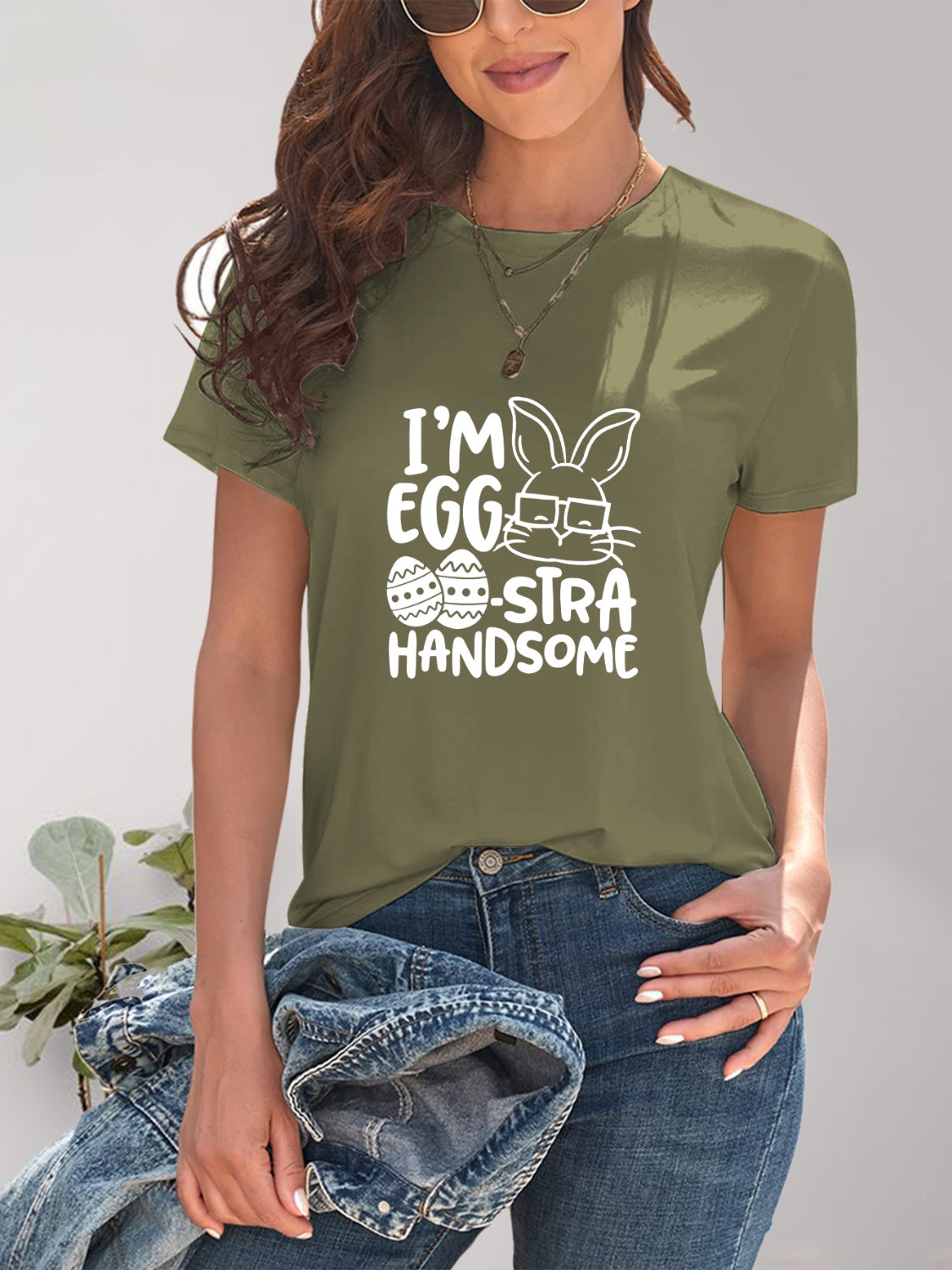 Graphic Round Neck Short Sleeve T-Shirt-Angel Casuals