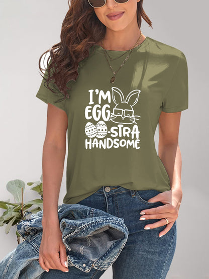 Graphic Round Neck Short Sleeve T-Shirt-Angel Casuals