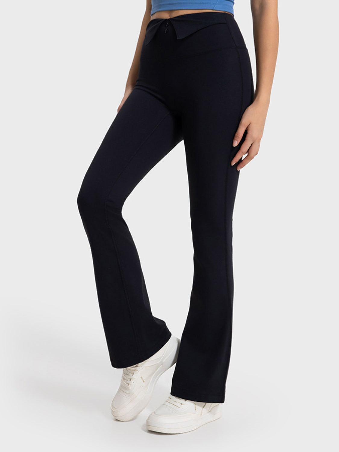 Wide Waistband Bootcut Sport Pants-Angel Casuals