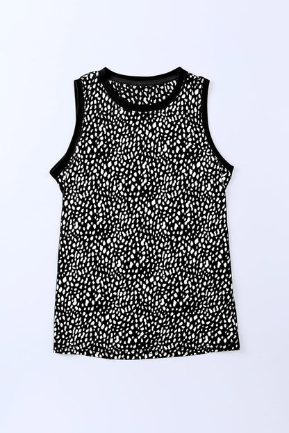 Printed Round Neck Tank-Angel Casuals