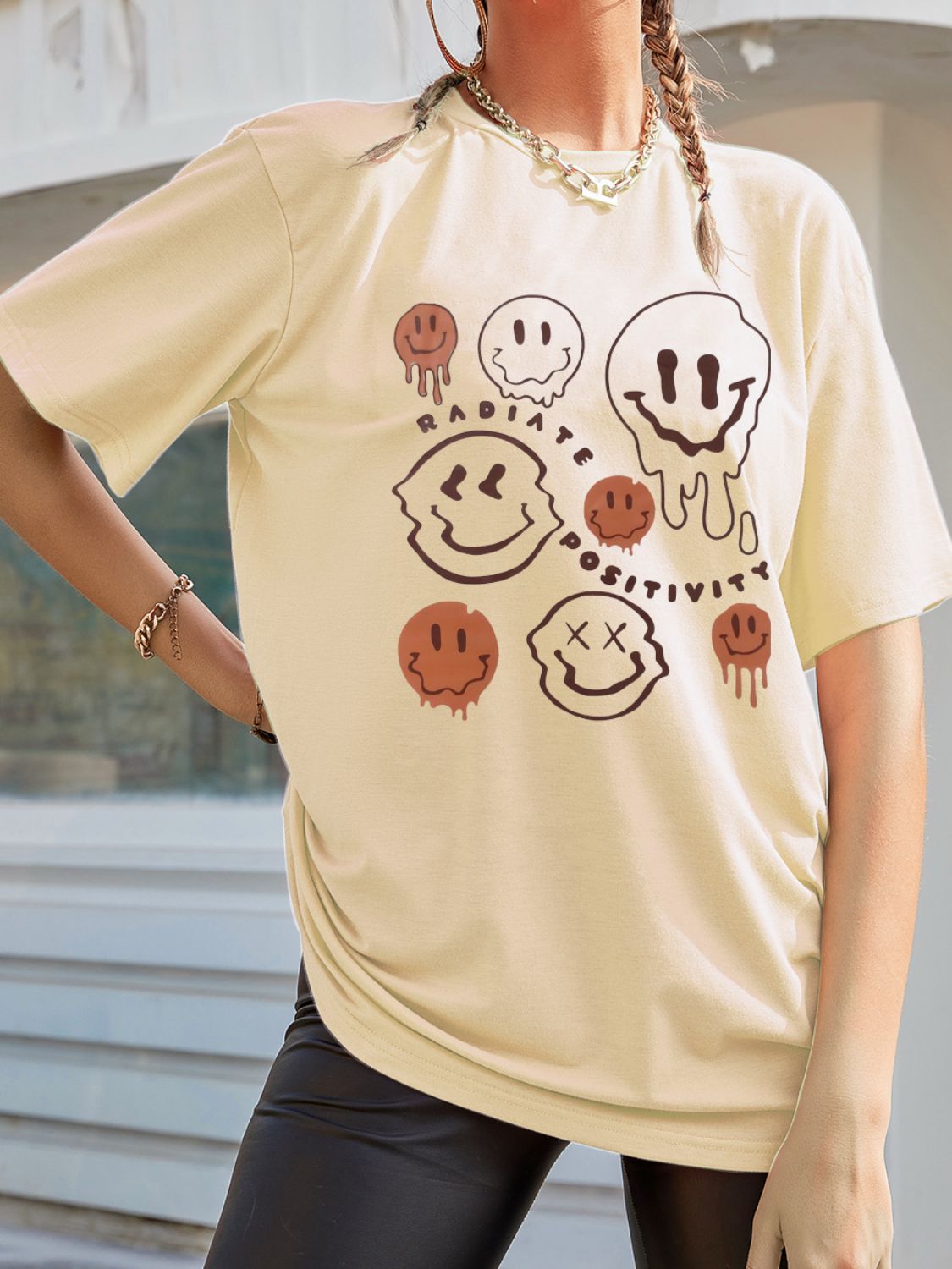 Graphic Round Neck Half Sleeve T-Shirt-Angel Casuals