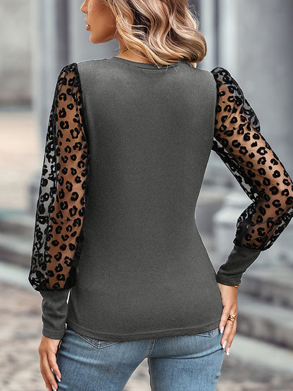 Leopard Round Neck Top-Angel Casuals