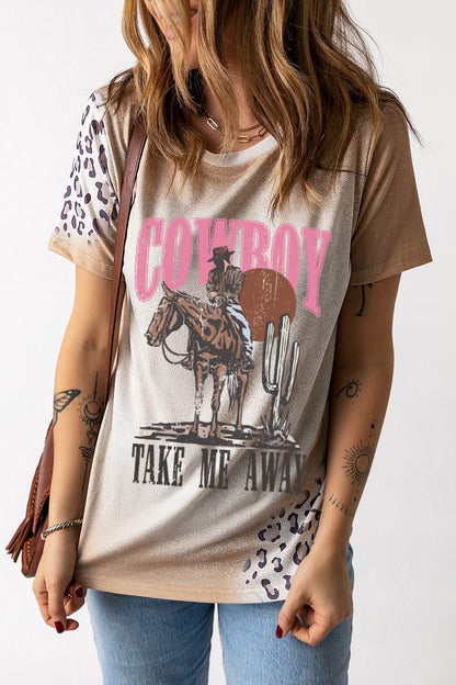 Graphic Round Neck Short Sleeve T-Shirt-Angel Casuals