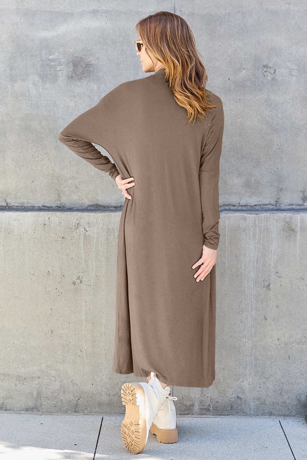 Basic Bae Full Size Open Front Long Sleeve Cover Up-Angel Casuals