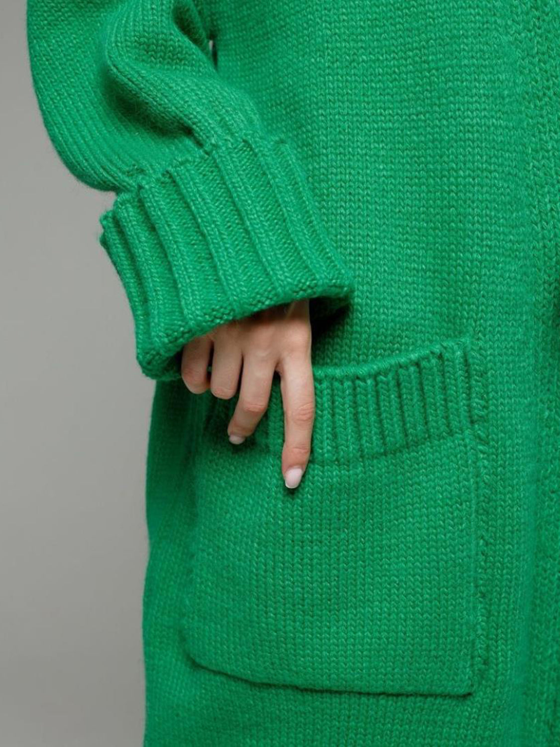 Pocketed Open Front Dropped Shoulder Cardigan-Angel Casuals