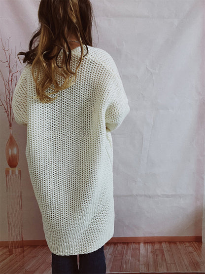 Open Front Long Sleeve Cardigan with Pockets-Angel Casuals