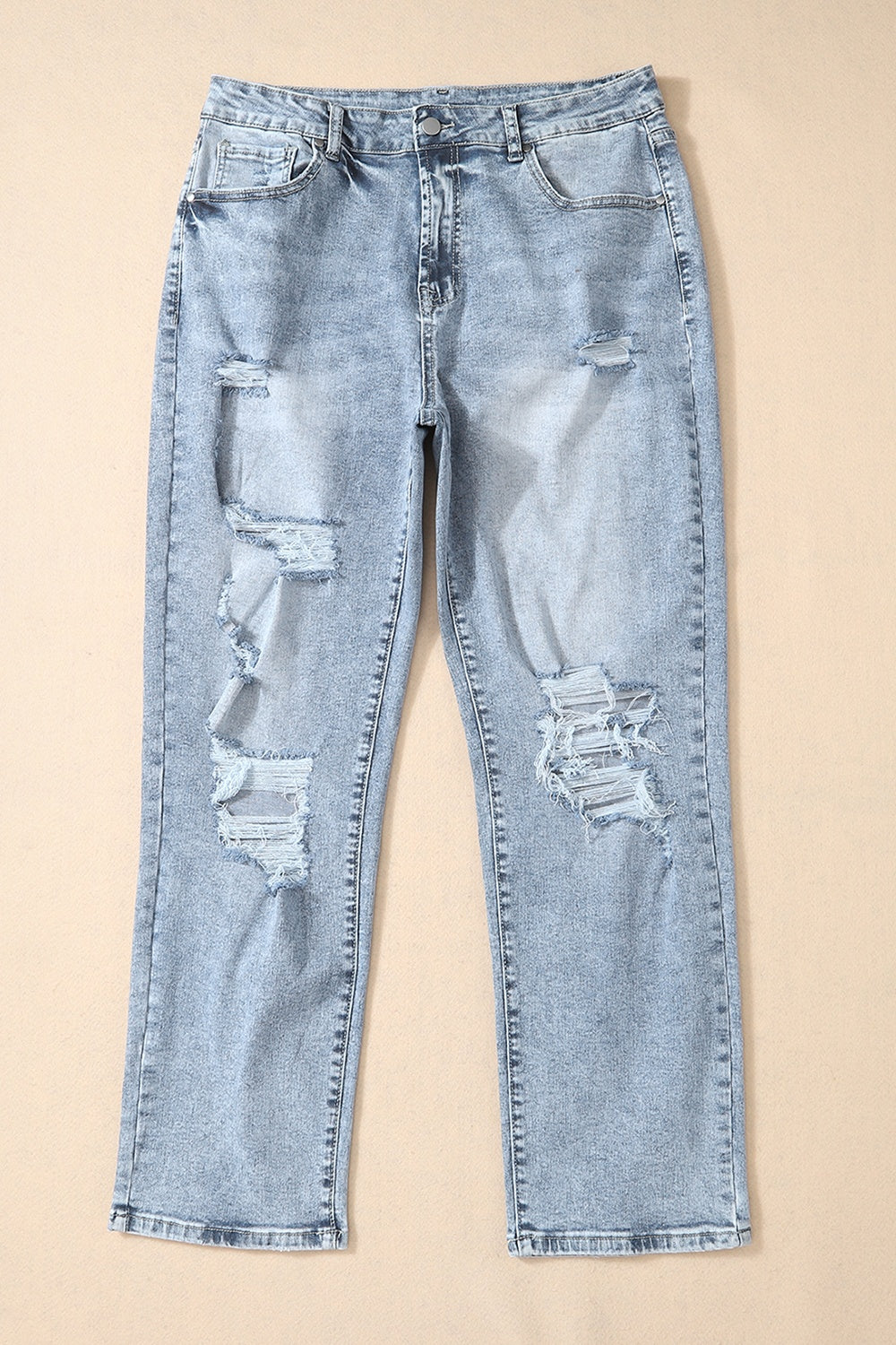 Distressed High Waist Jeans-Angel Casuals