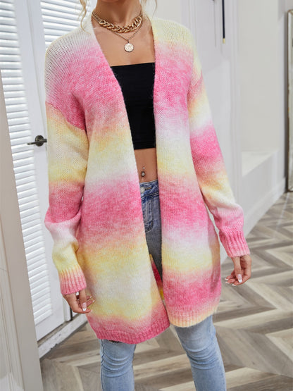 Angel Wings Full Size Gradient Open Front Cardigan-Angel Casuals